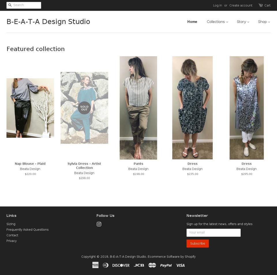 beatadesignstudio.com shopify website screenshot