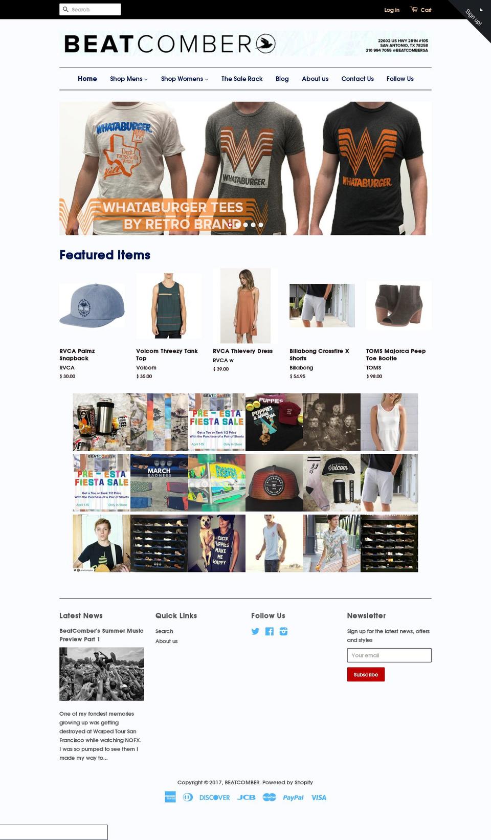 beatcomber.com shopify website screenshot