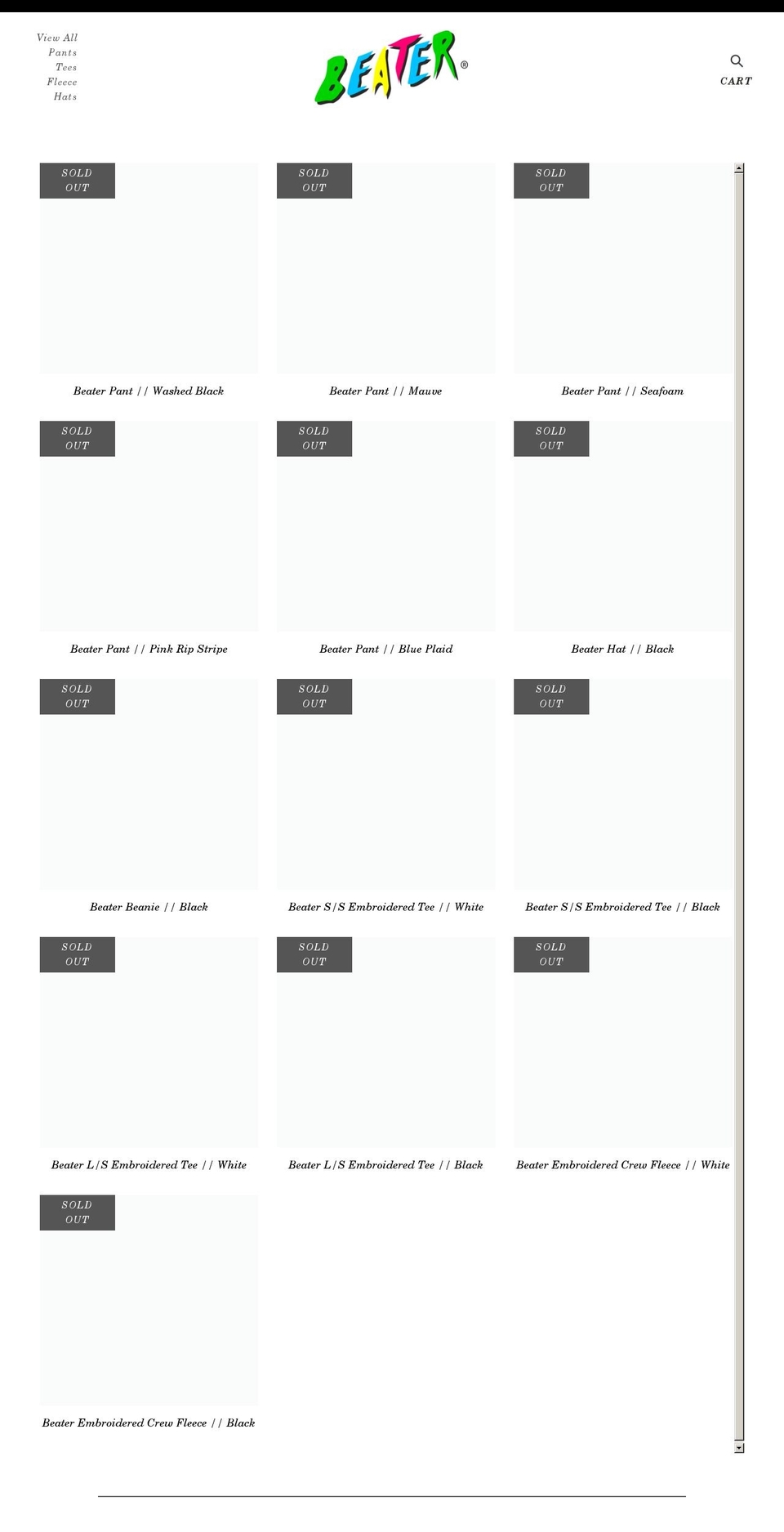 beater.com shopify website screenshot