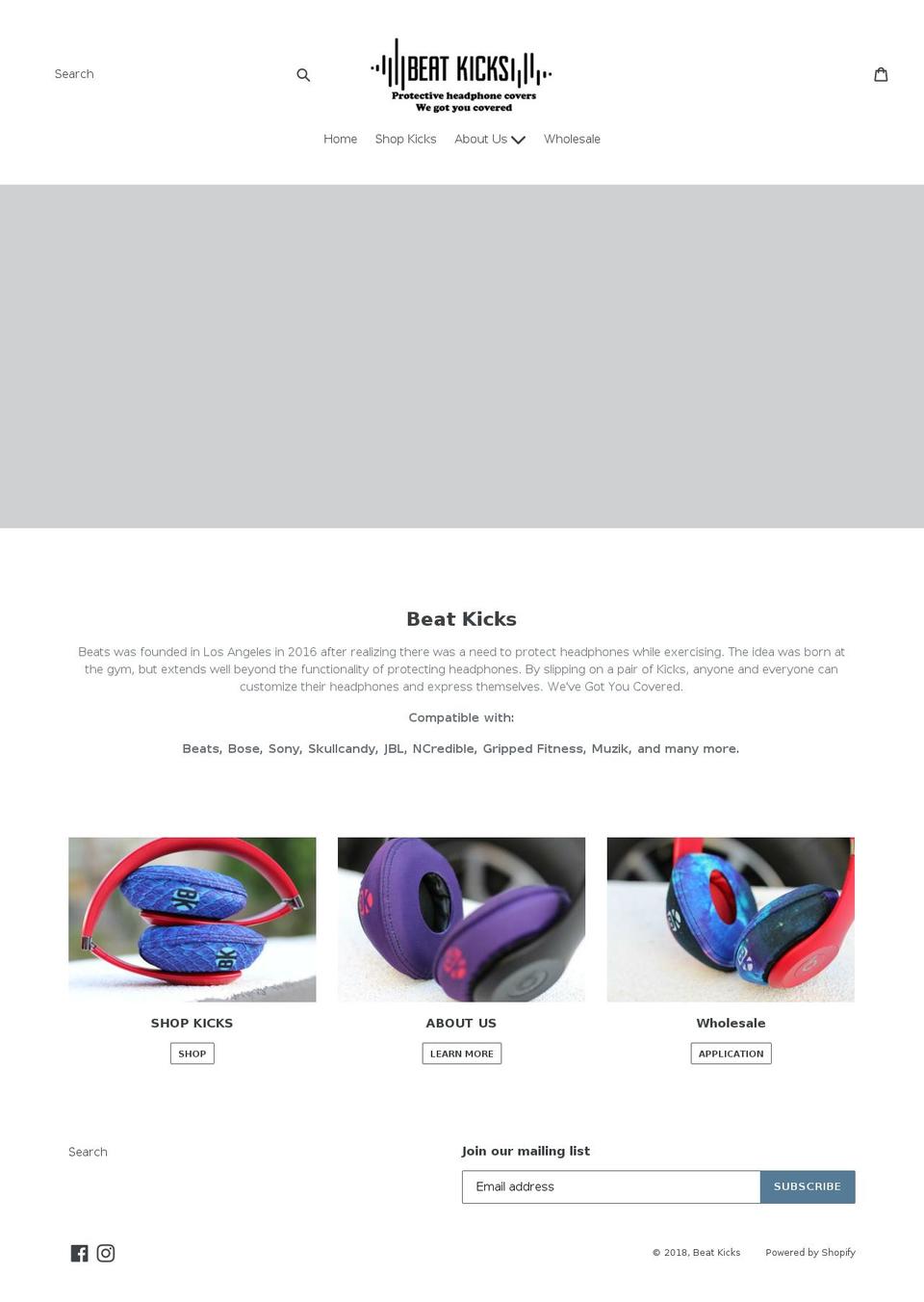 beatkicks.com shopify website screenshot