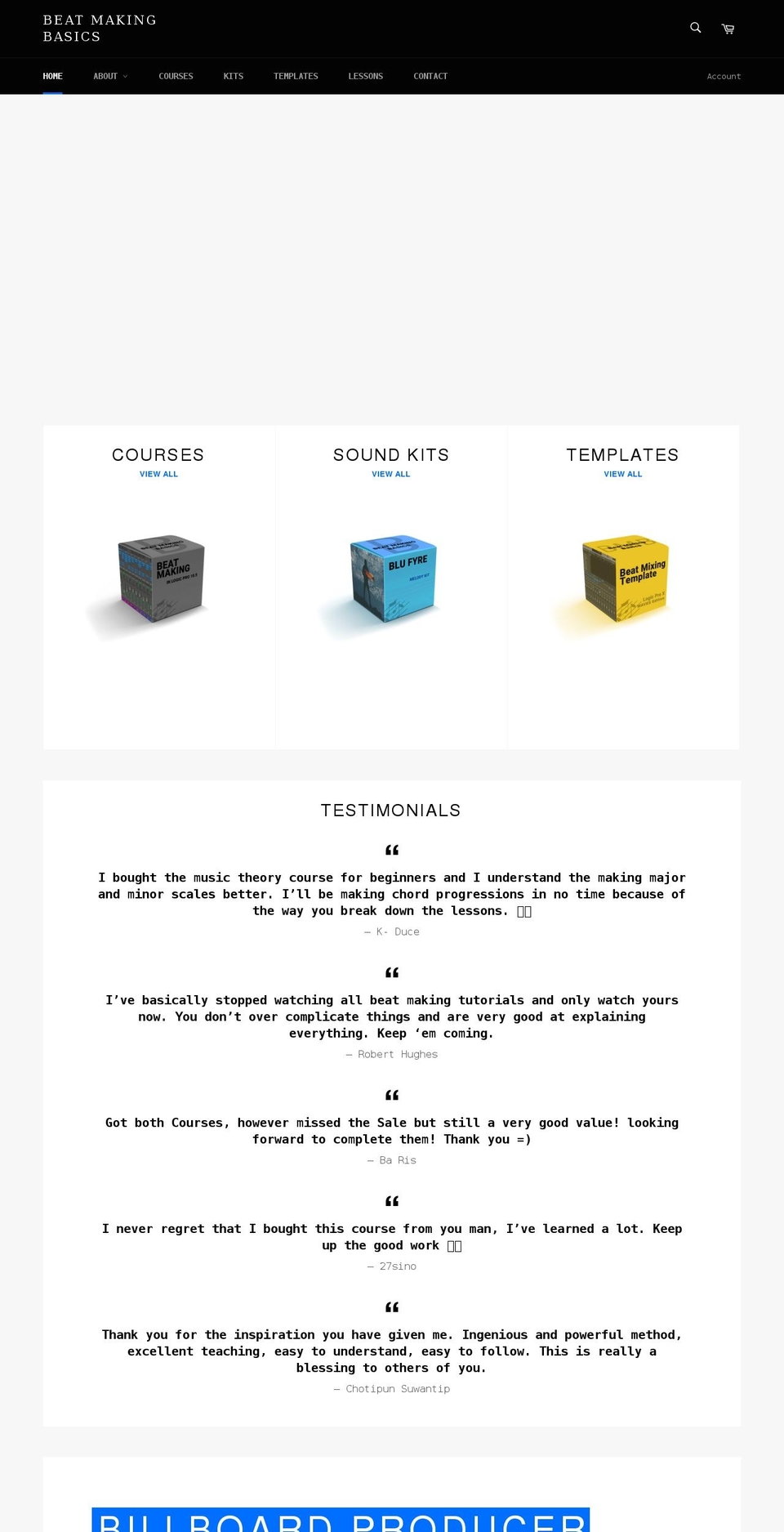 beatmakingbasics.com shopify website screenshot