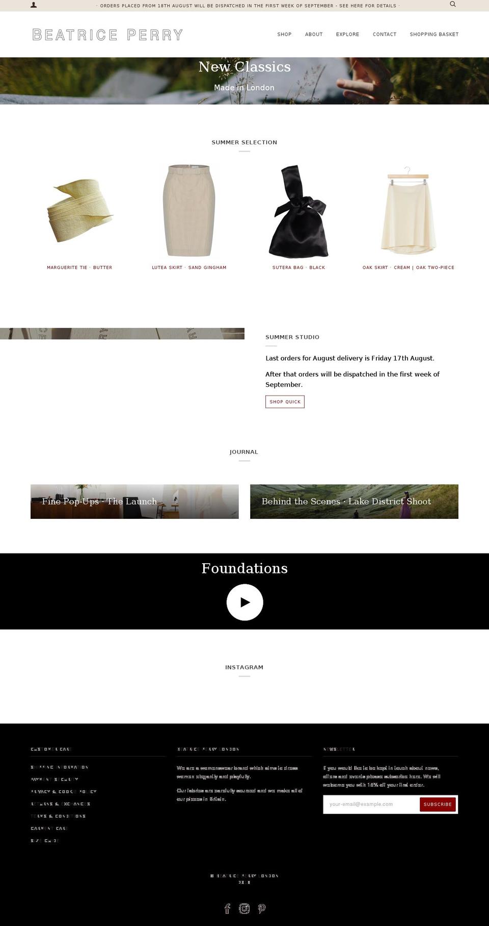 beatriceperry.com shopify website screenshot