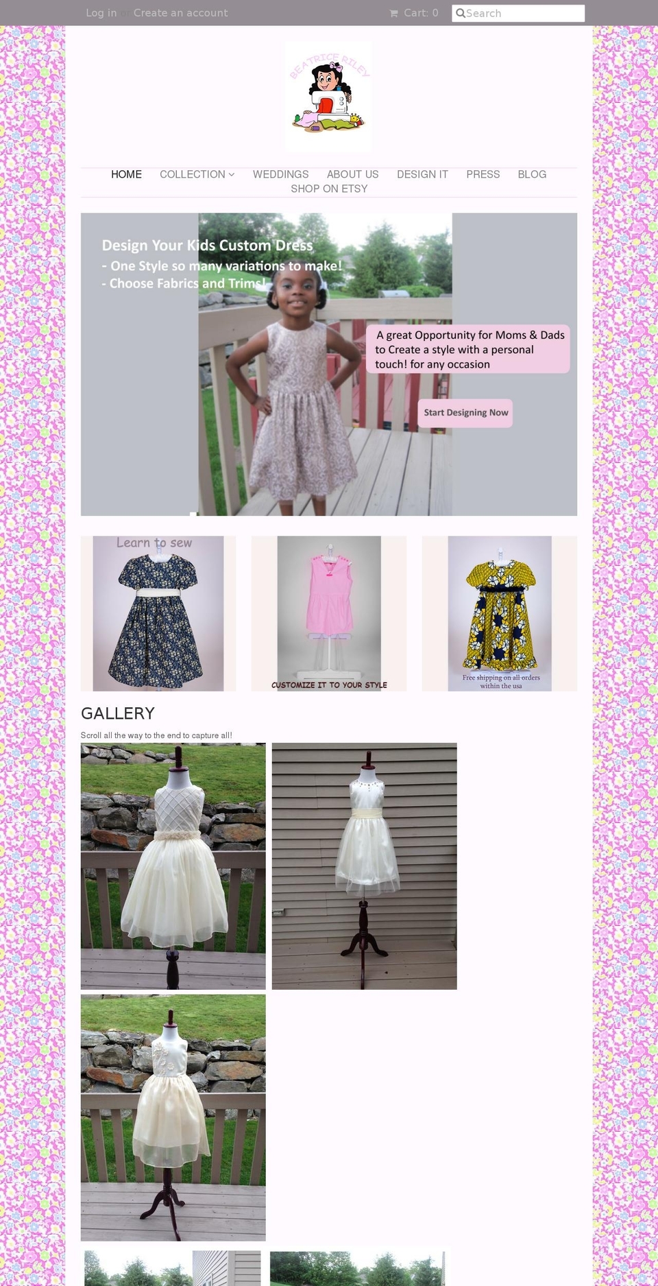 beatriceriley.com shopify website screenshot