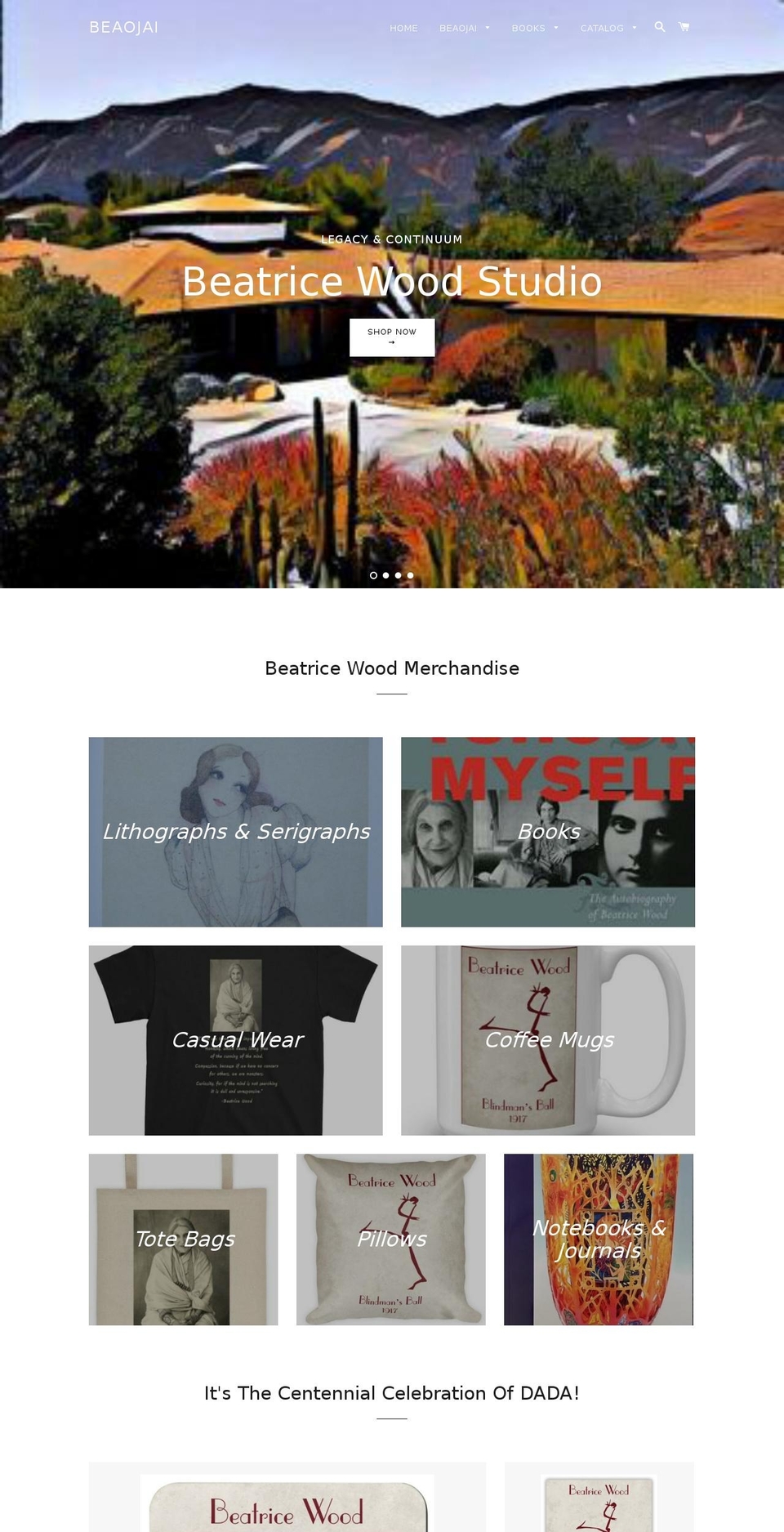 beatricewoodstudio.com — Shopify storefront screenshot