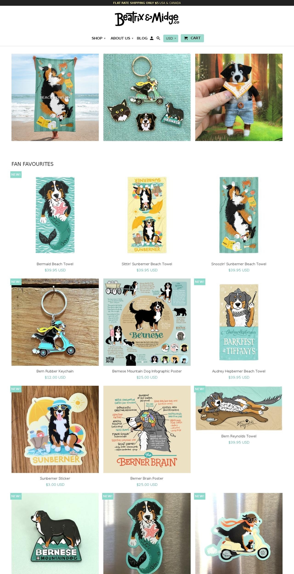 beatrixandmidge.com shopify website screenshot