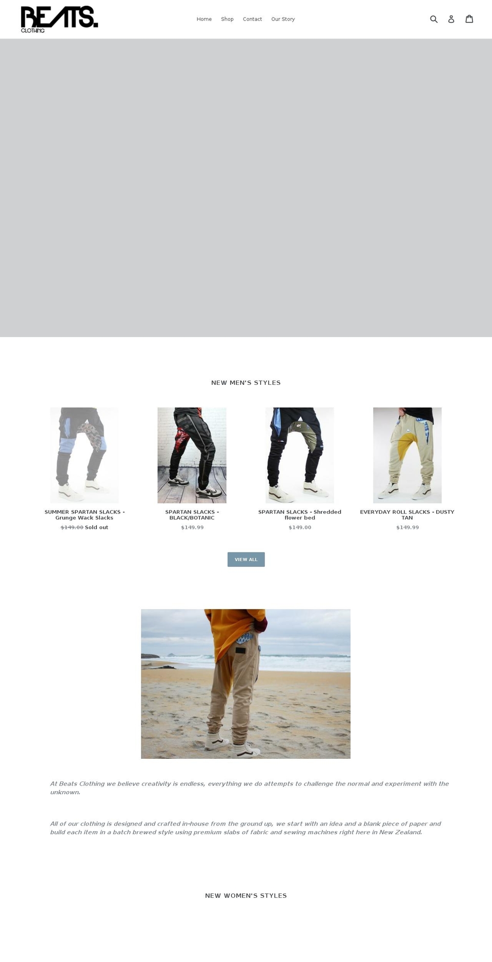 beatsclothing.co.nz shopify website screenshot