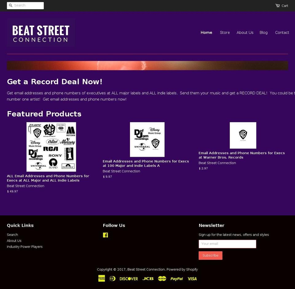 beatstreetconnection.com shopify website screenshot