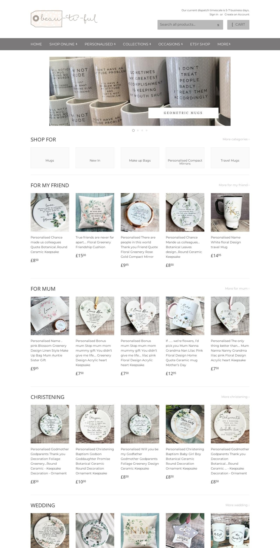 beau-ti-ful.co.uk shopify website screenshot