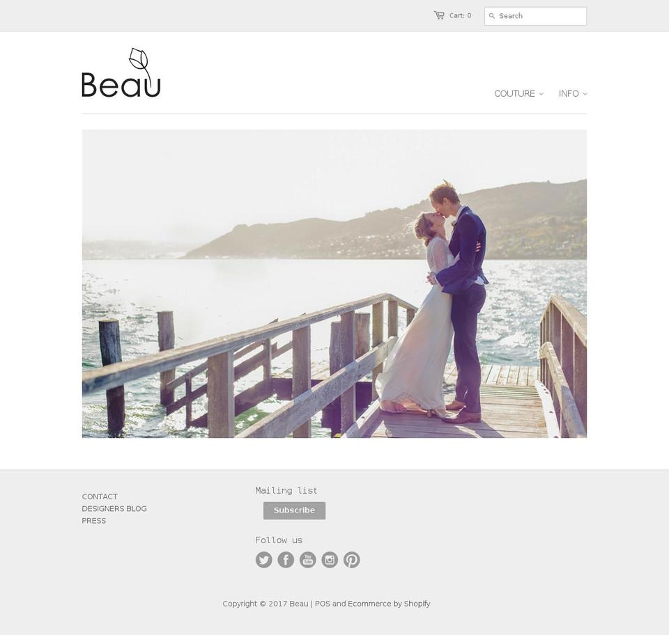 beau.co.nz shopify website screenshot