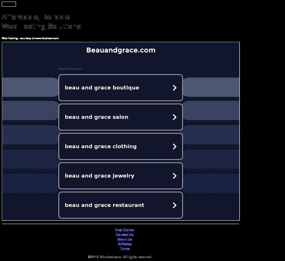 beauandgrace.com — Shopify storefront screenshot