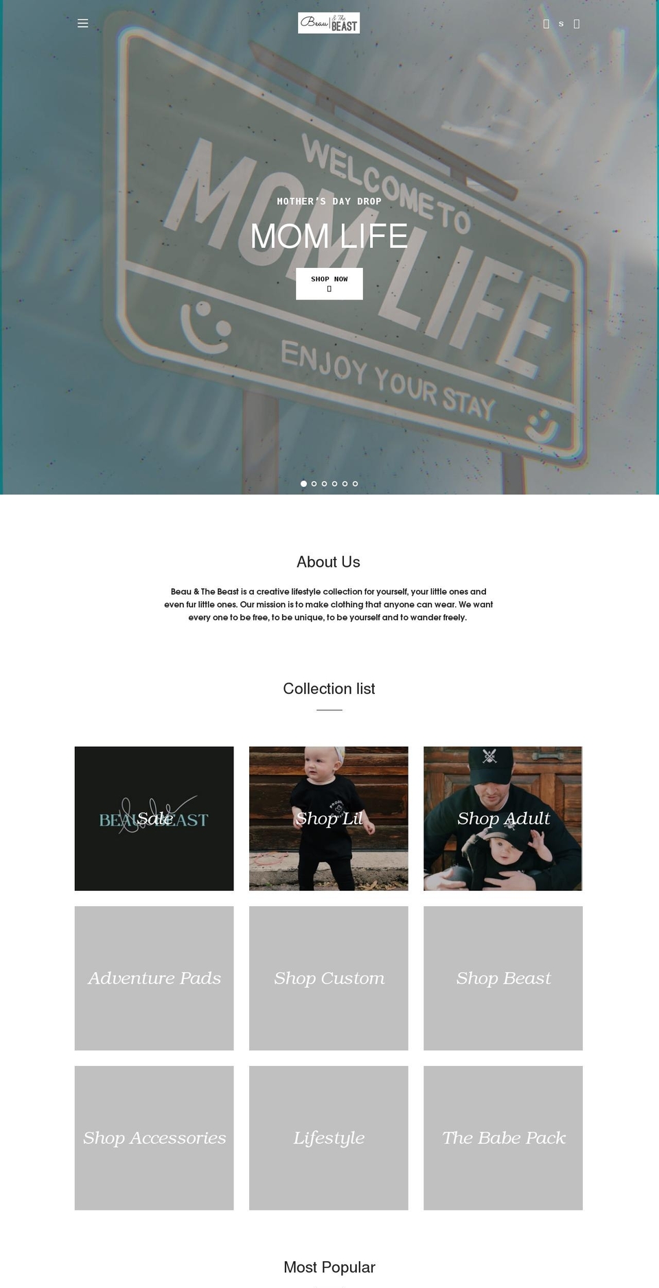 beauandthebeast.com shopify website screenshot