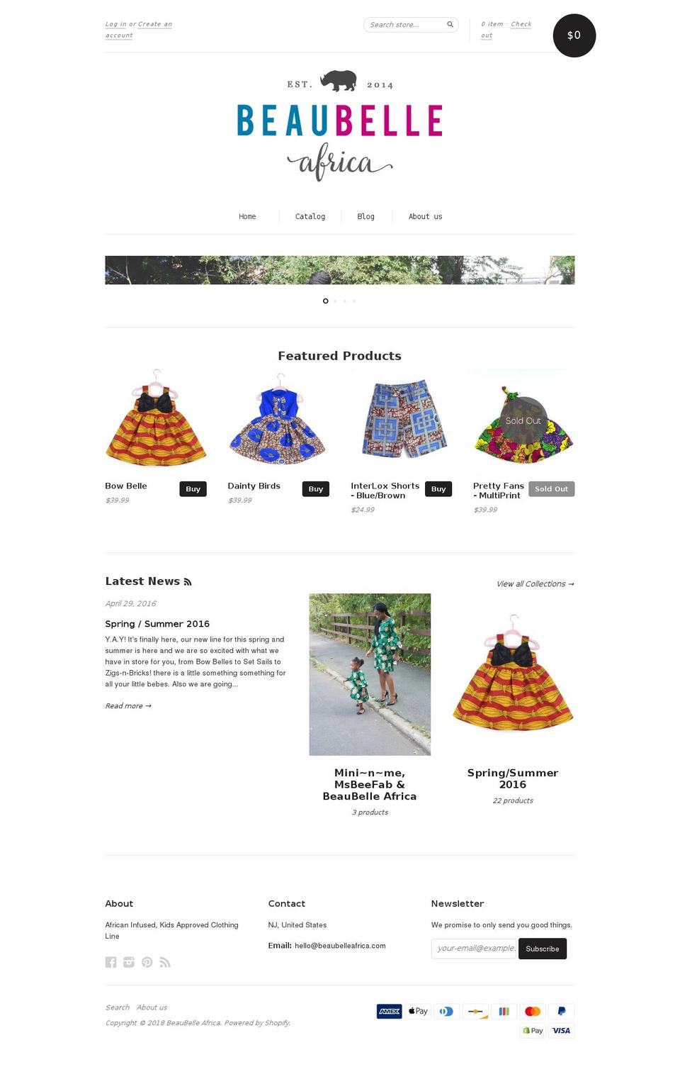 beaubelleafrica.com — Shopify storefront screenshot