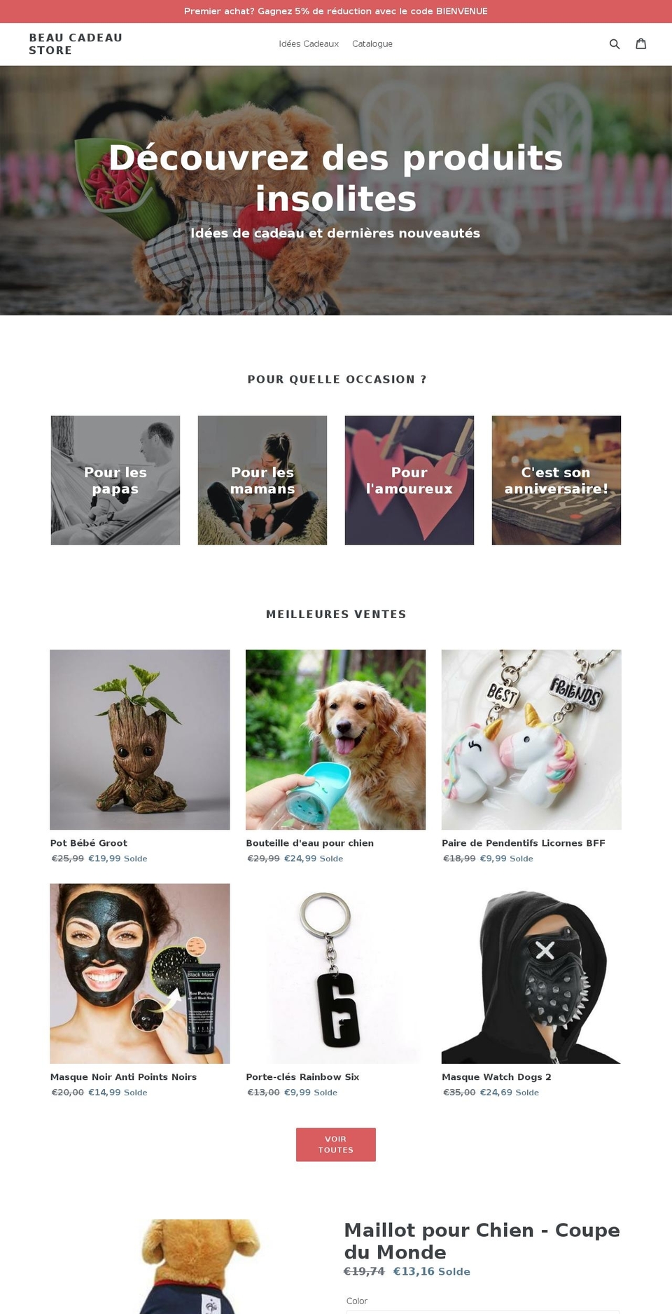 beaucadeau.co shopify website screenshot