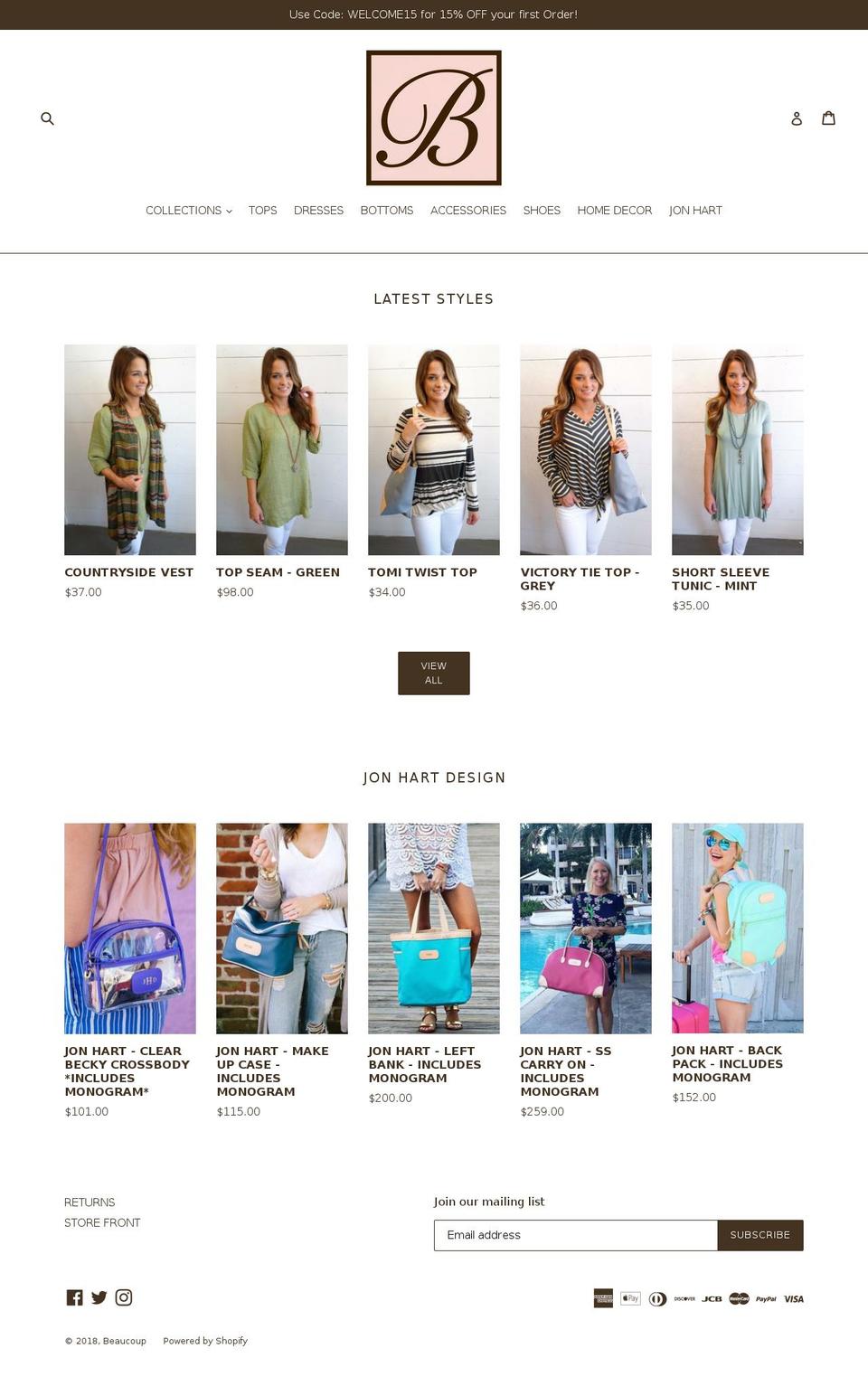 beaucouptexas.com — Shopify storefront screenshot