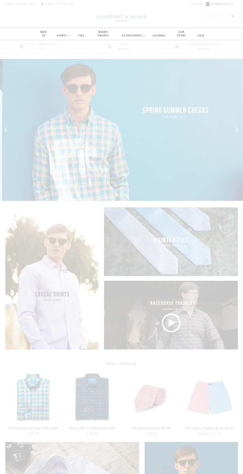 beaufortandblake.com shopify website screenshot