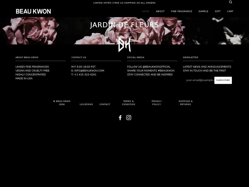 beaukwon.com — Shopify storefront screenshot