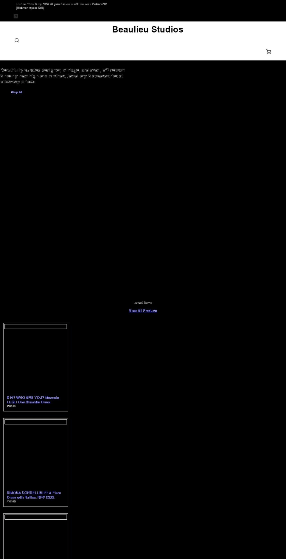 beaulieustudios.com shopify website screenshot