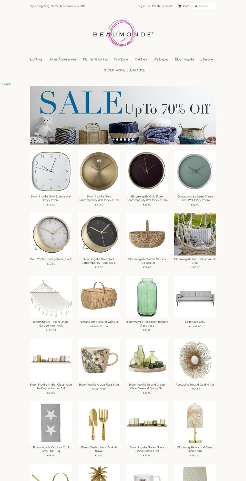 beaumondeinteriors.com — Shopify storefront screenshot