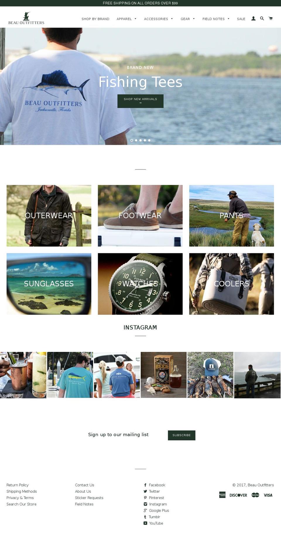 beauoutfitters.com shopify website screenshot