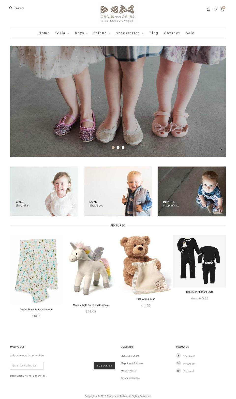 beausandbellesshoppe.com — Shopify storefront screenshot