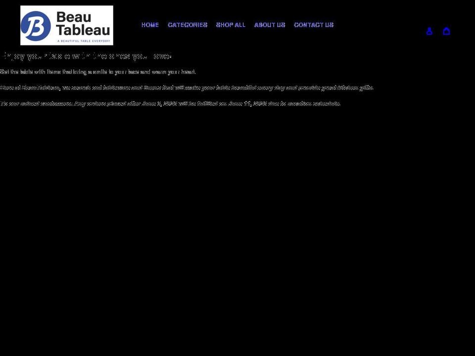 beautableau.com shopify website screenshot