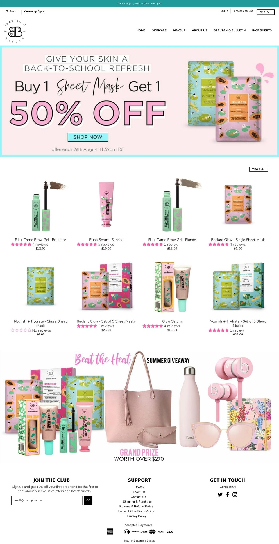 beautaniqbeauty.com shopify website screenshot