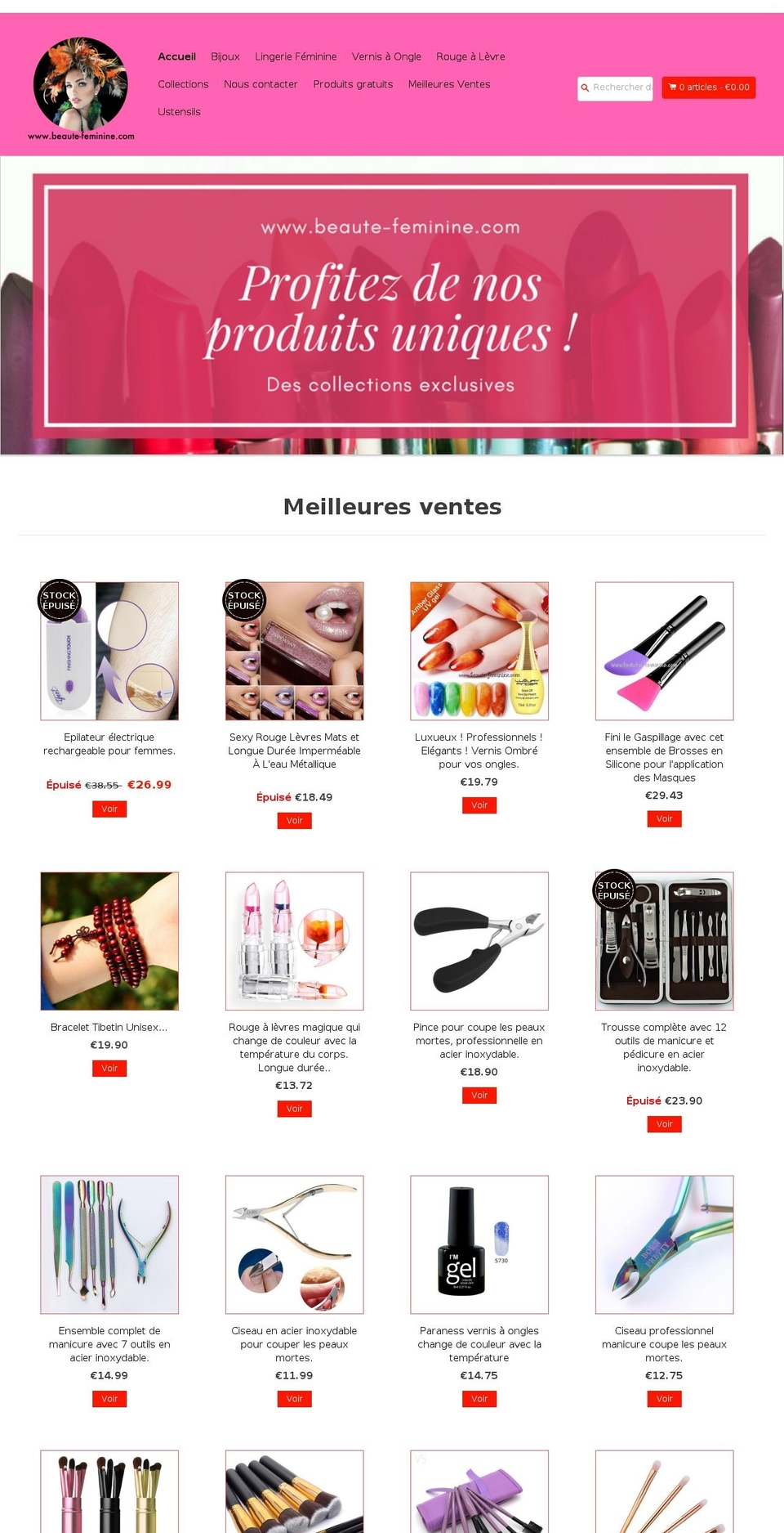 beaute-feminine.com — Shopify storefront screenshot