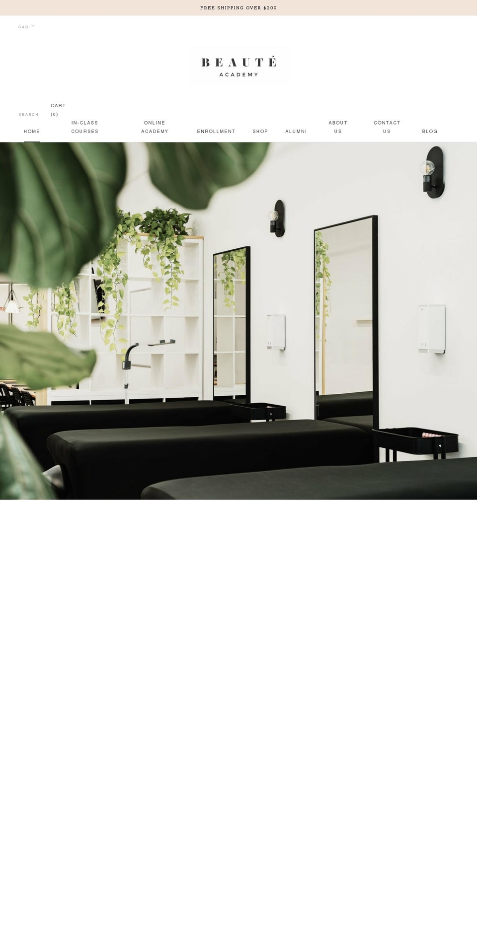 beauteacademystudio.com — Shopify storefront screenshot