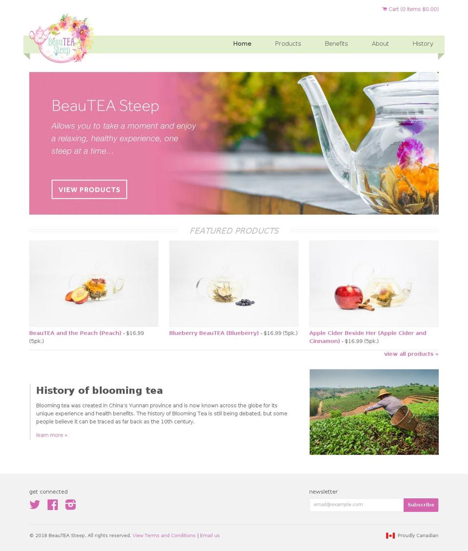 beauteasteep.com — Shopify storefront screenshot
