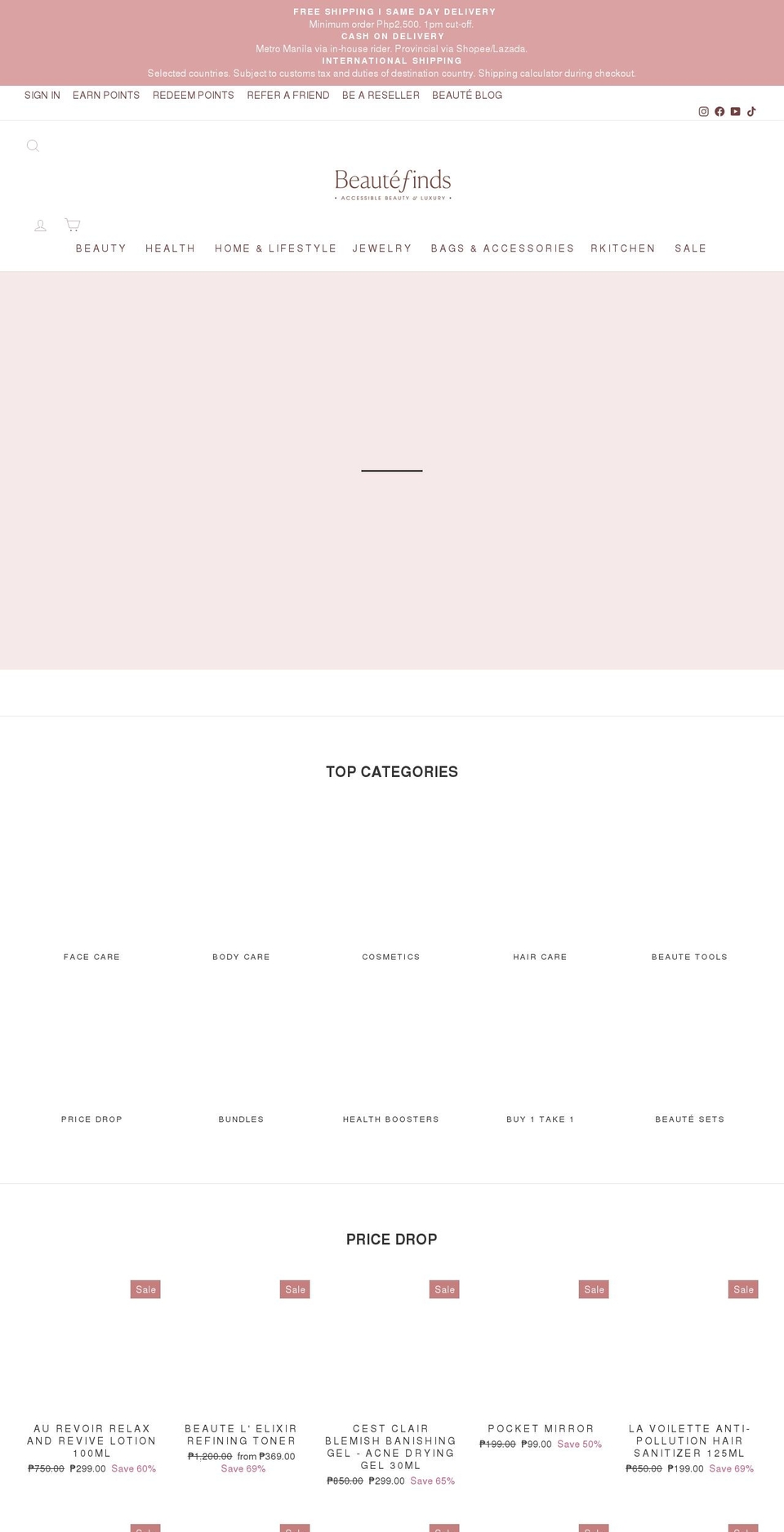 beautefinds.com — Shopify storefront screenshot