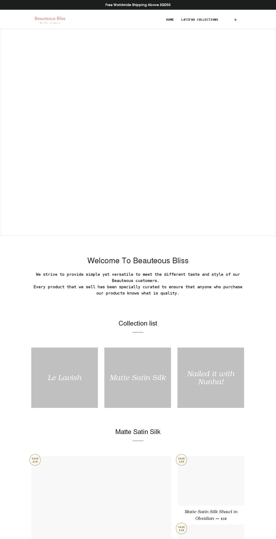 beauteousbliss.com shopify website screenshot