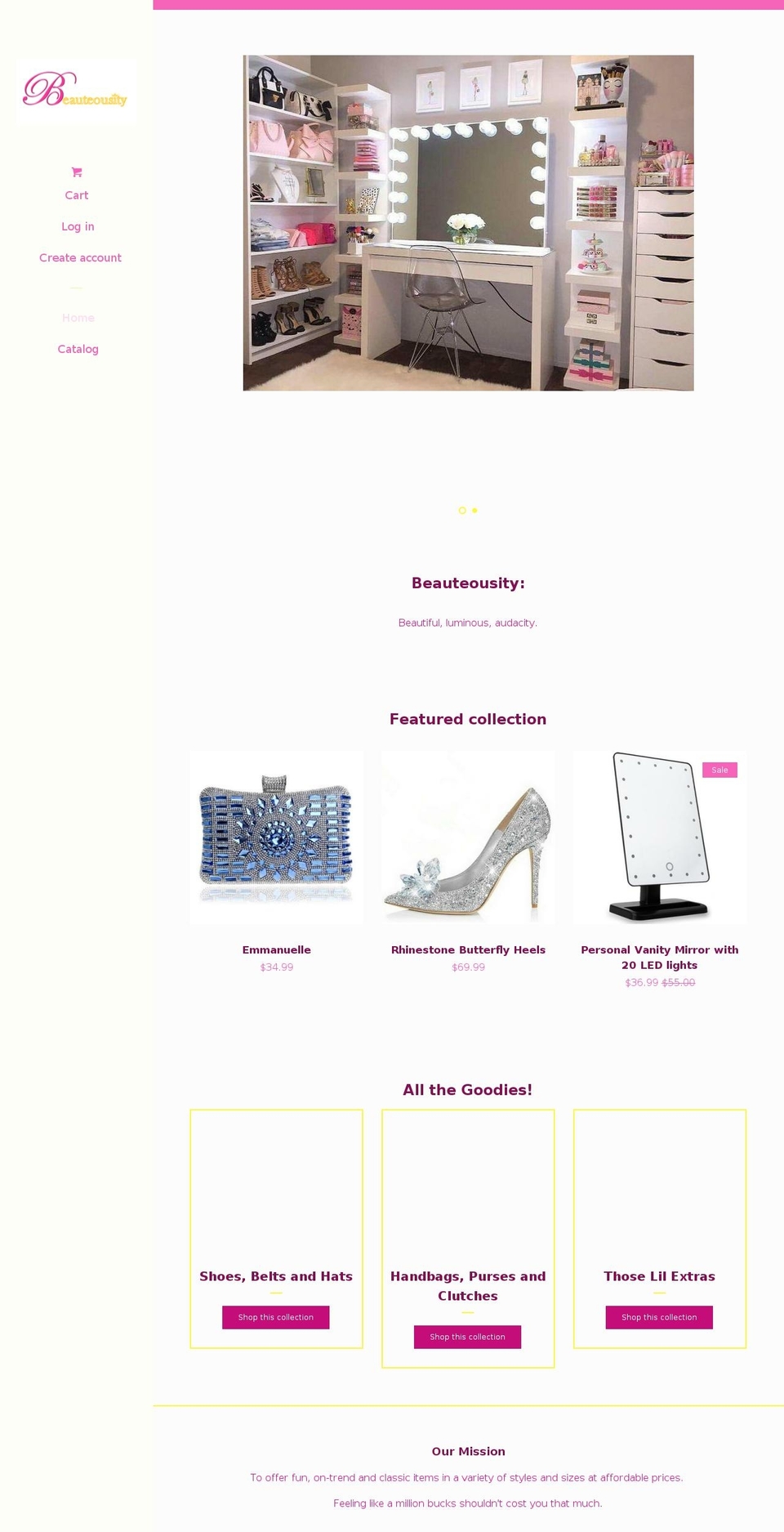 beauteousity.com — Shopify storefront screenshot