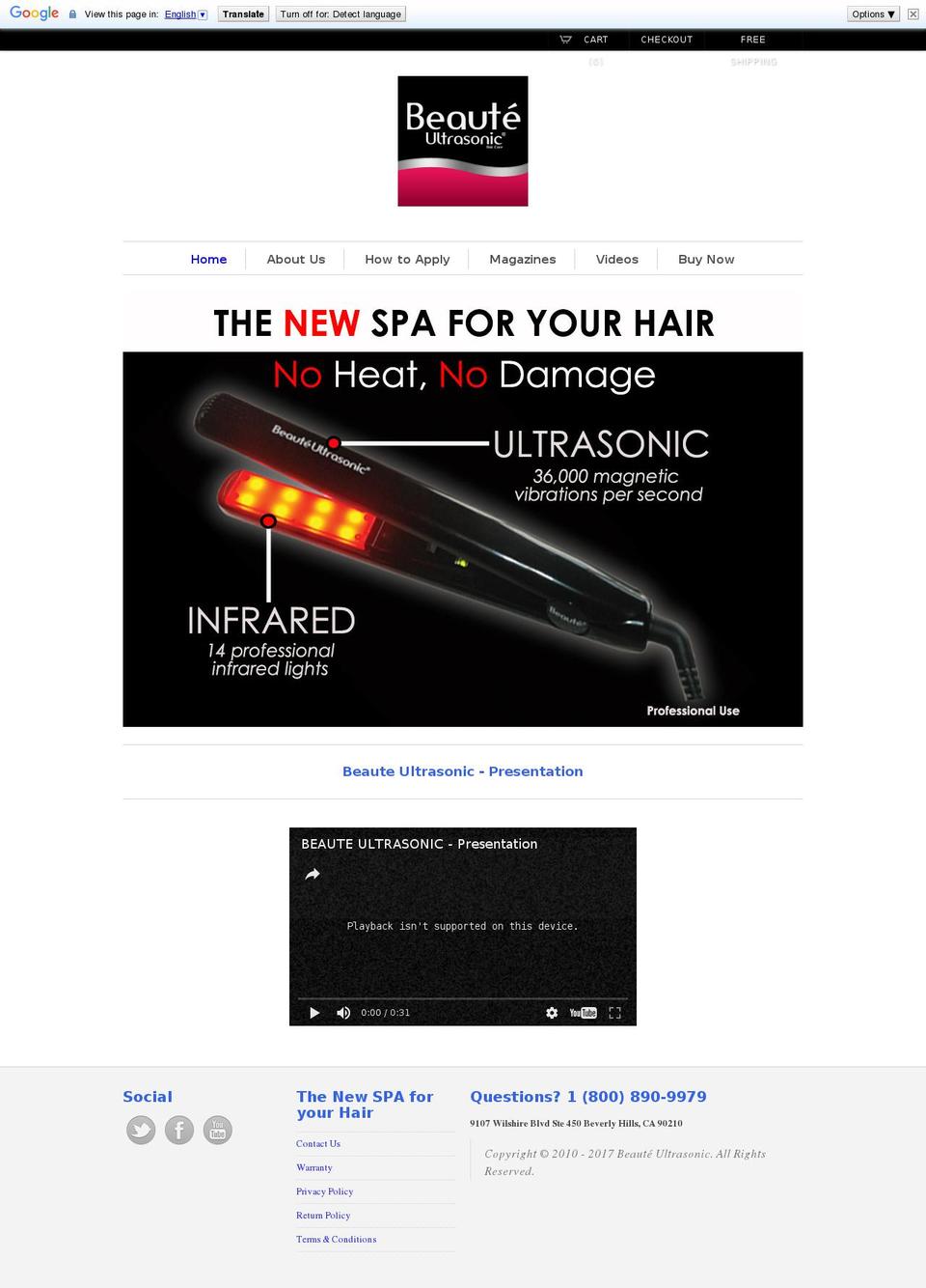 beauteultrasonic.com shopify website screenshot