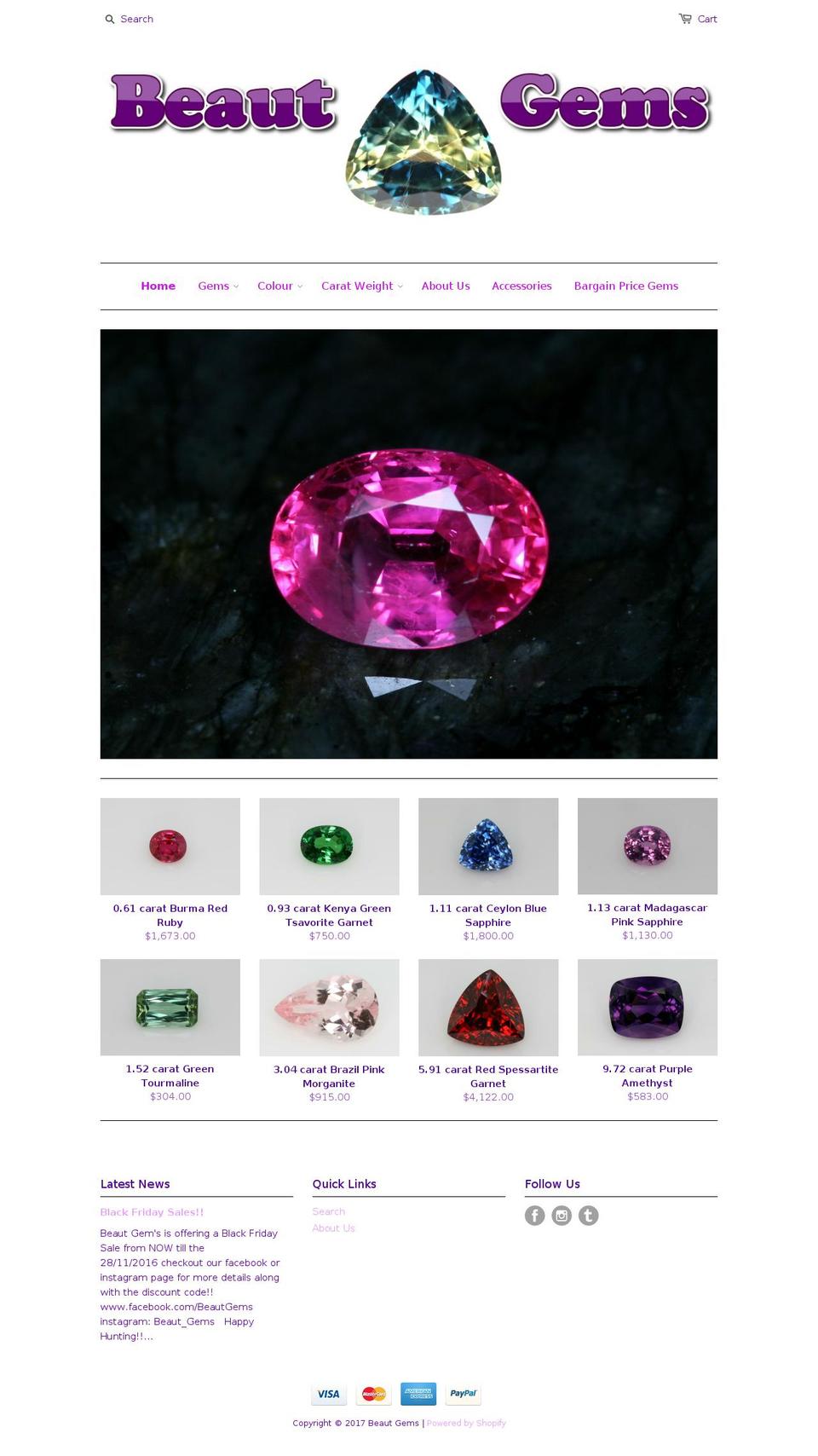 beautgems.com.au shopify website screenshot