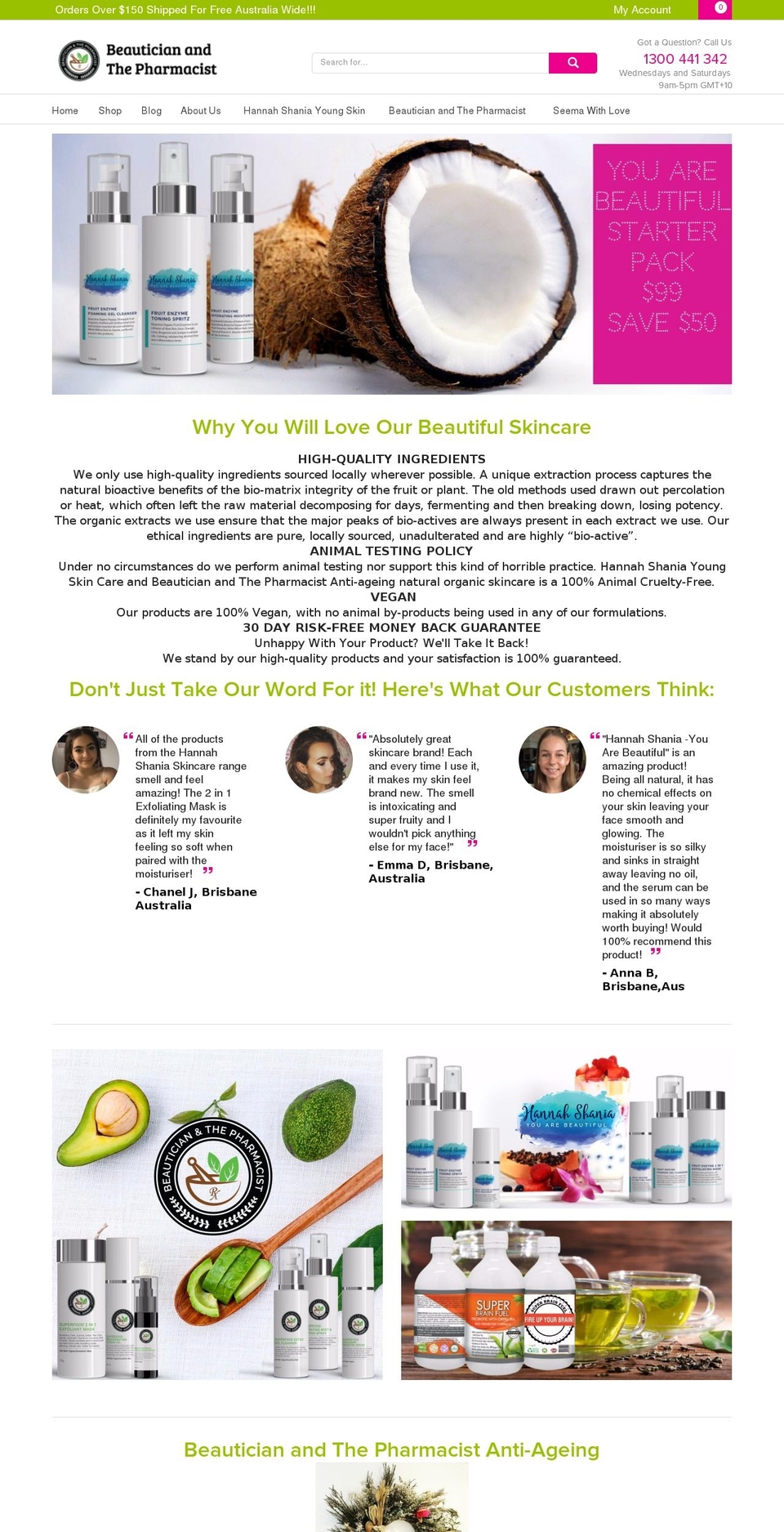 beauticianandthepharmacist.com.au shopify website screenshot