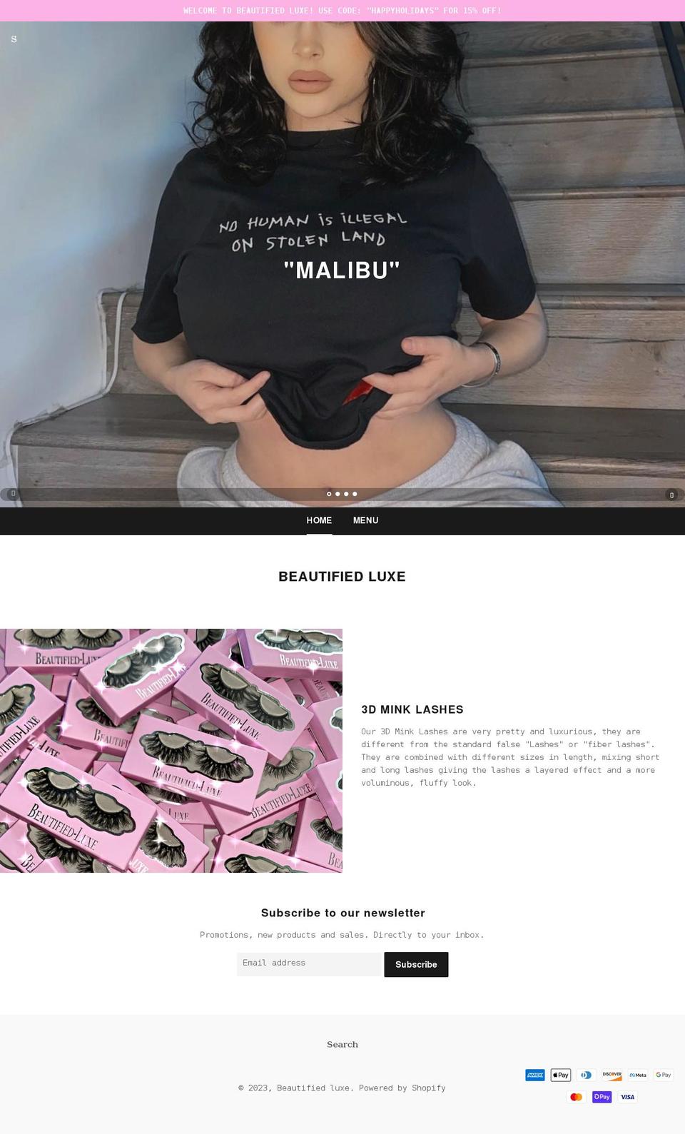 beautifieduxe.com shopify website screenshot