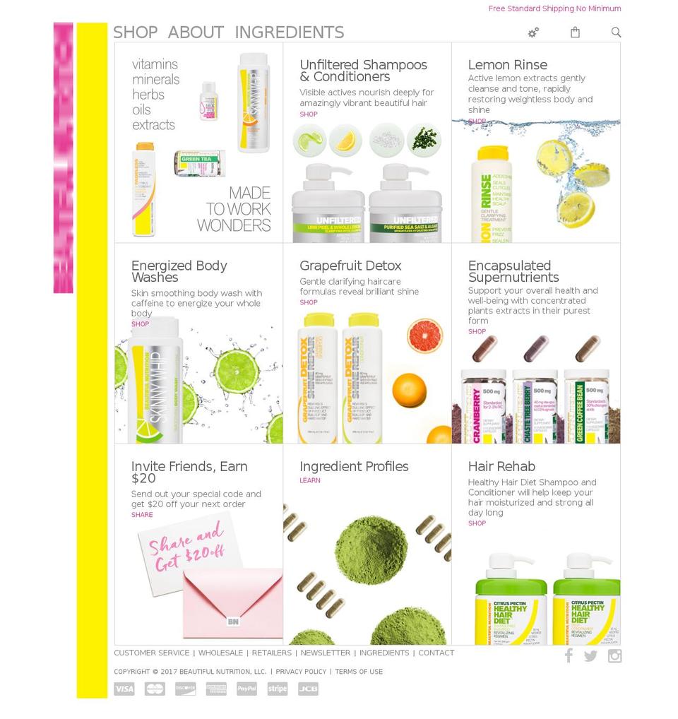 beautiful-nutrition.com shopify website screenshot