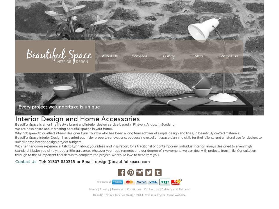 beautiful-space.com shopify website screenshot