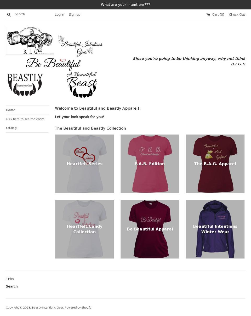 beautifulandbeastly.com shopify website screenshot