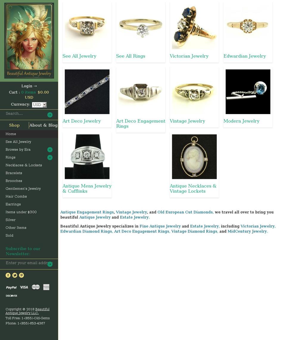 Live Homepage Fix SEO Shopify theme site example beautifulantiquejewellery.com