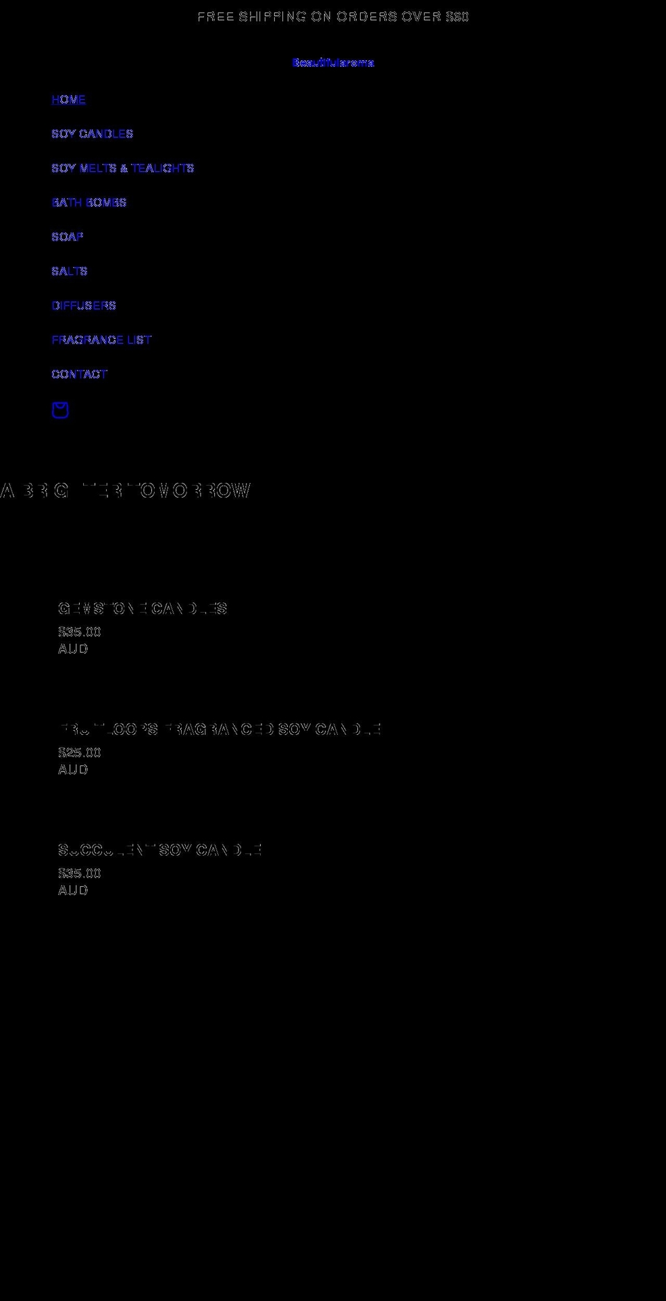 beautifularoma.com shopify website screenshot