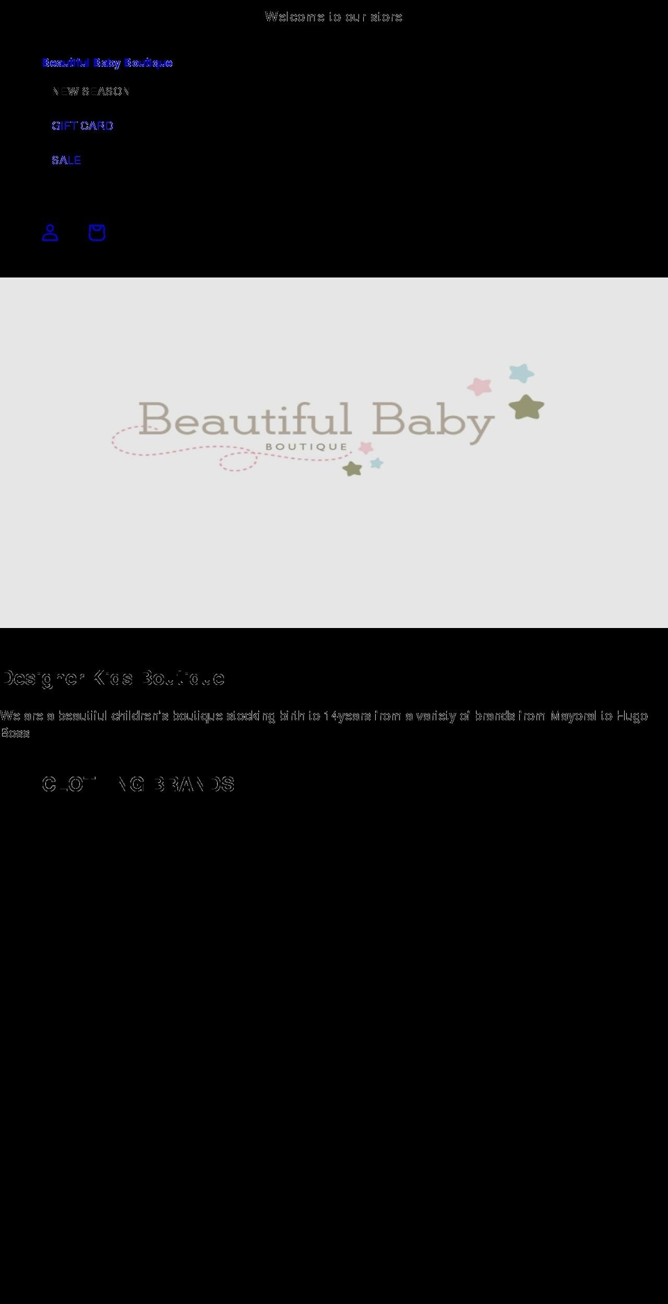 beautifulbabyboutique.com shopify website screenshot
