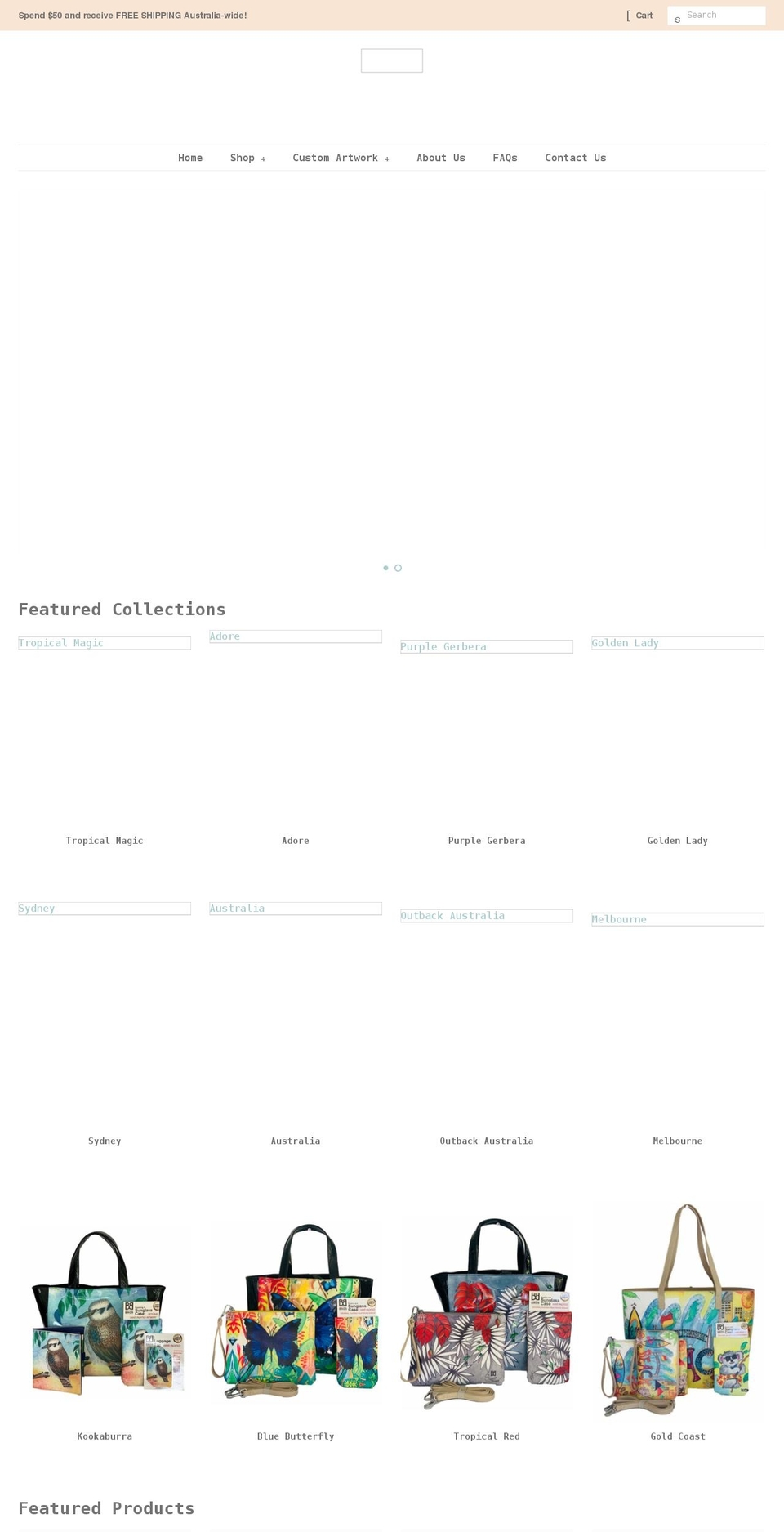 beautifulbags.com.au shopify website screenshot
