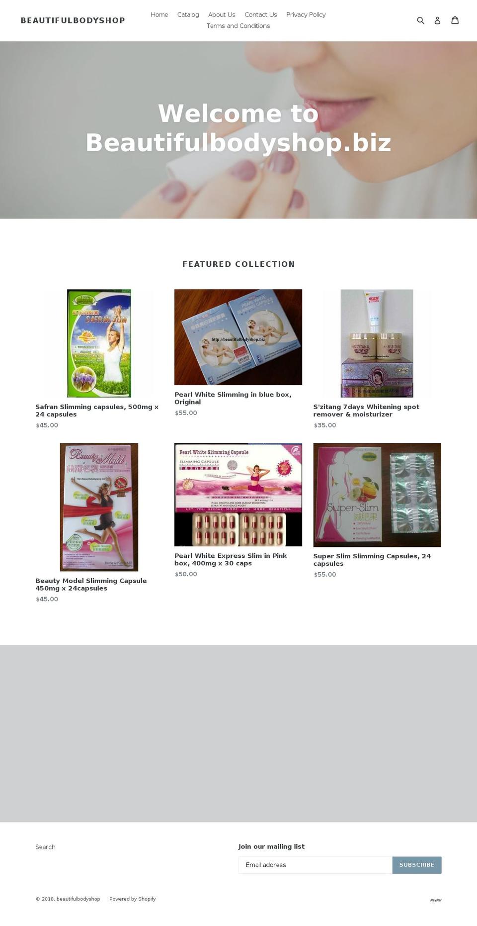 beautifulbodyshop.biz shopify website screenshot