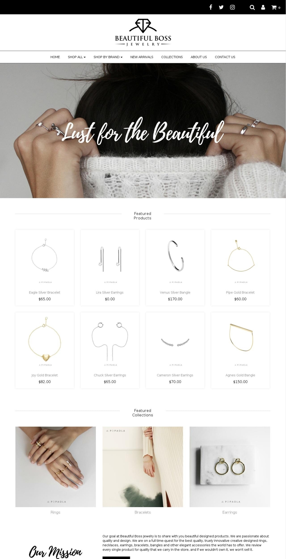 beautifulbossjewelry.com shopify website screenshot