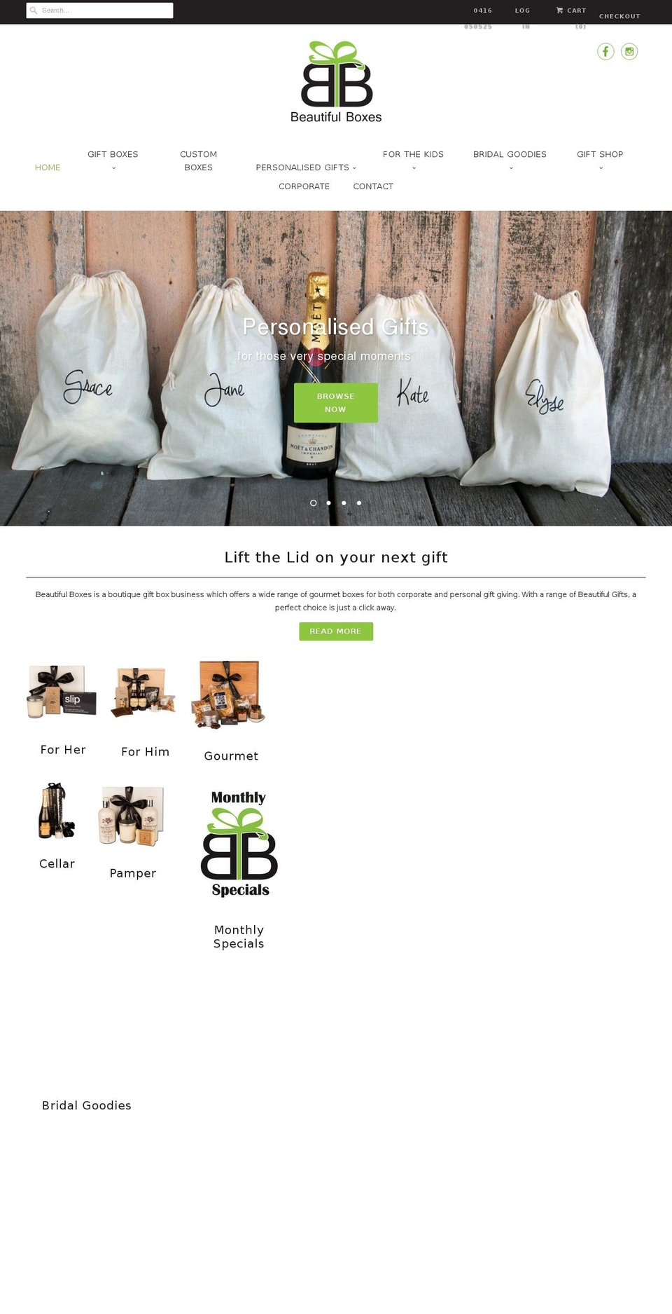 beautifulboxes.com.au shopify website screenshot