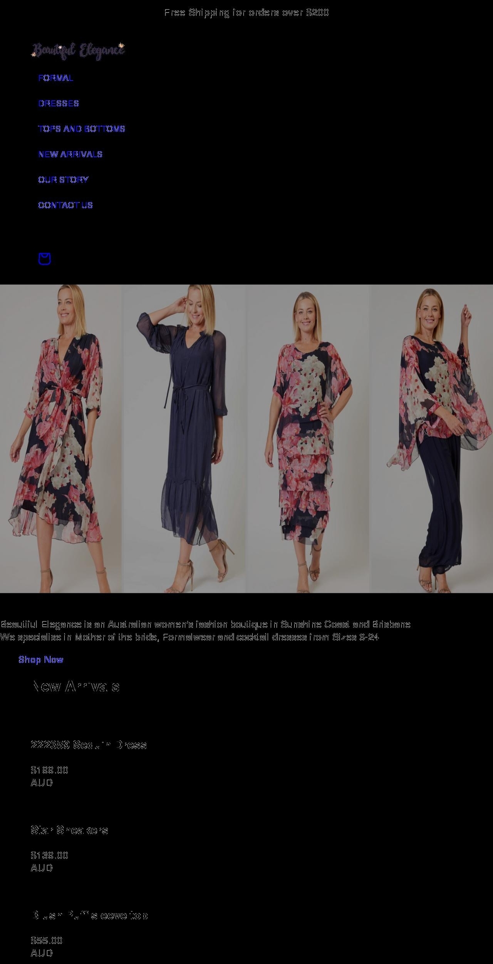 beautifulelegance.com.au shopify website screenshot