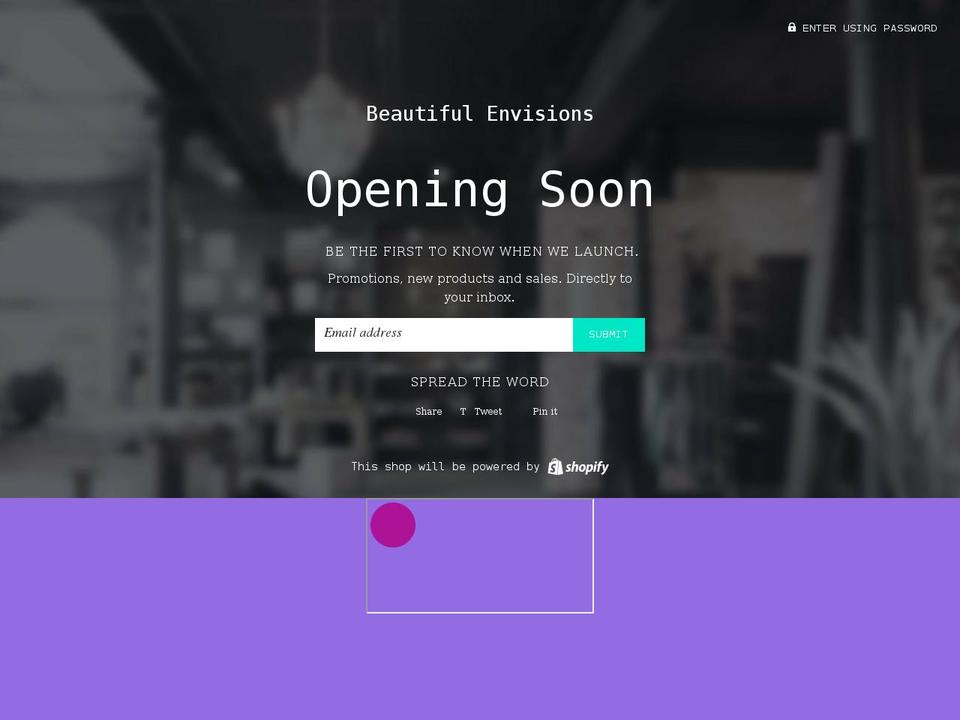 beautifulenvisions.com shopify website screenshot