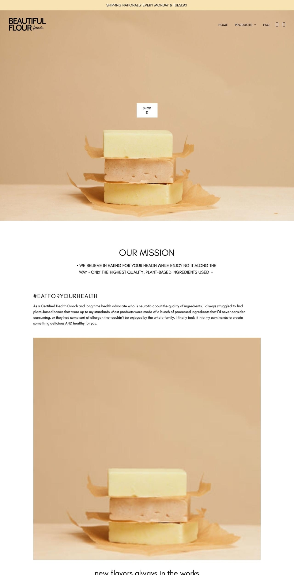 beautifulflourfoods.com shopify website screenshot