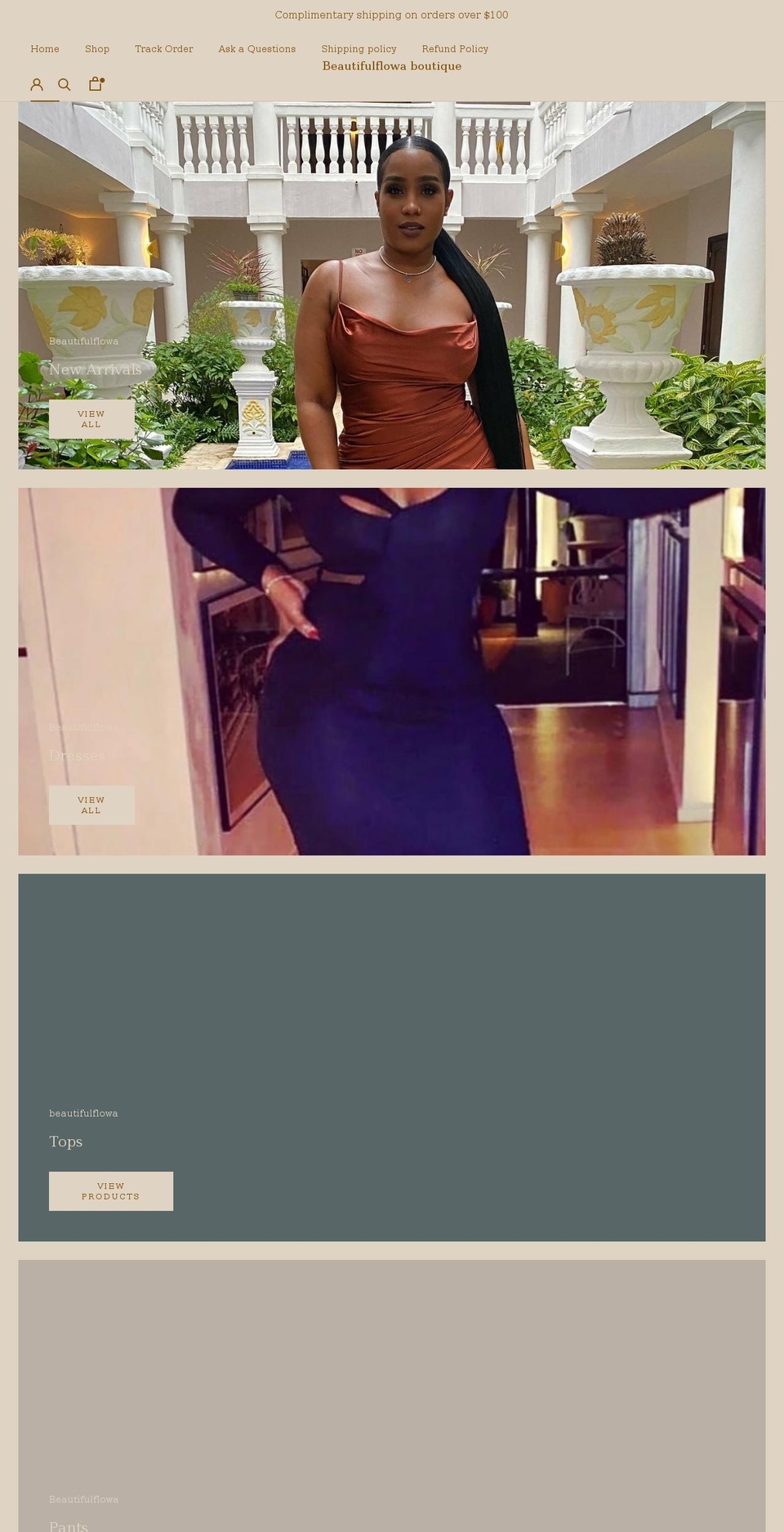 beautifulflowa.com shopify website screenshot